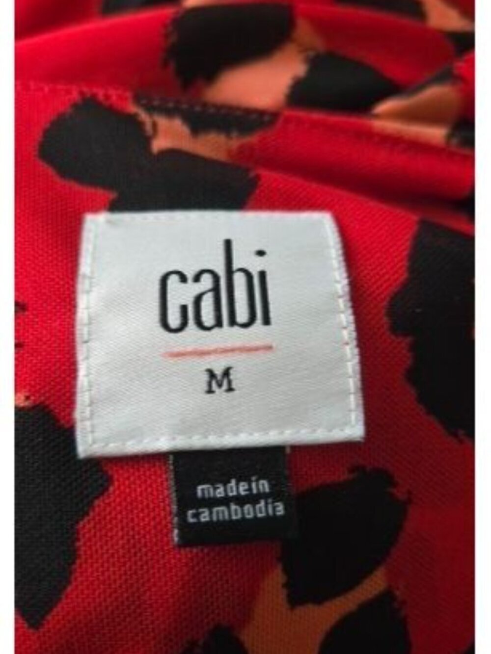 Cabi Wrap Dress Siren Red Leopard Animal Print ls midi 5771 Women's Size M - Picture 2 of 6
